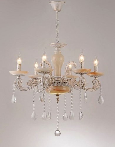 Люстра потолочная шестирожковая на цепочке Мелодия Света Е14 Мрамор картинка 